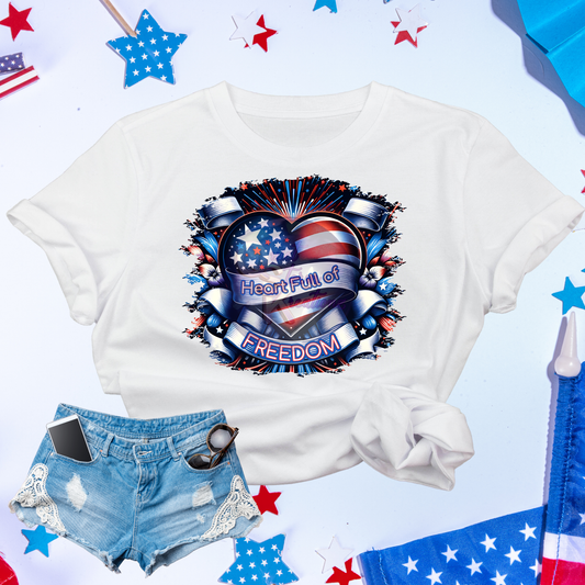 Heart Full of Freedom 4th of July Tshirt