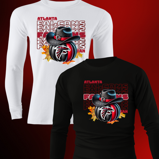 Atlanta Falcons Cowboy Hat and Pumpkin Long Sleeve TShirts